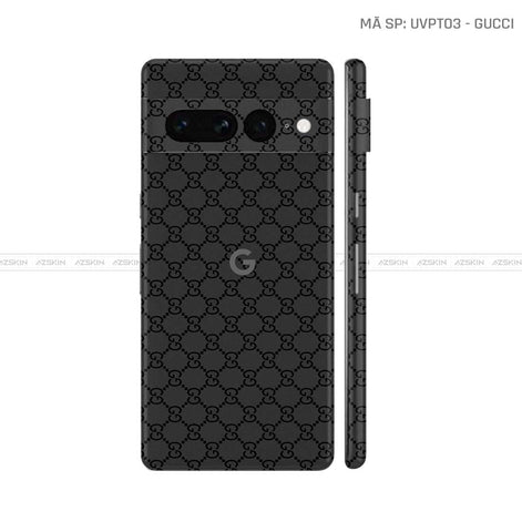 Dán Skin Google Pixel 8 Series Vân Gucci Đen | UVPT03