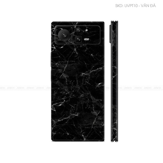 Dán Skin Điện Thoại Xiaomi Mix Fold Series Vân Nổi Vân Đá Đen | UVPT10