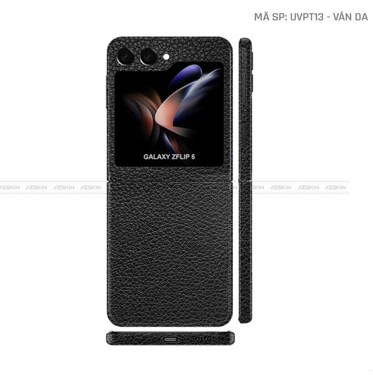 Dán Skin Galaxy Z Flip 7 Vân Da Đen | UVPT13