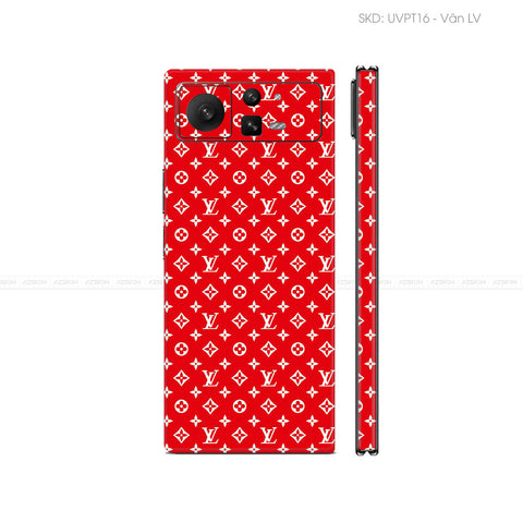 Dán Skin Điện Thoại Xiaomi Mix Fold Series Vân Nổi LV Đỏ Trắng | UVPT16