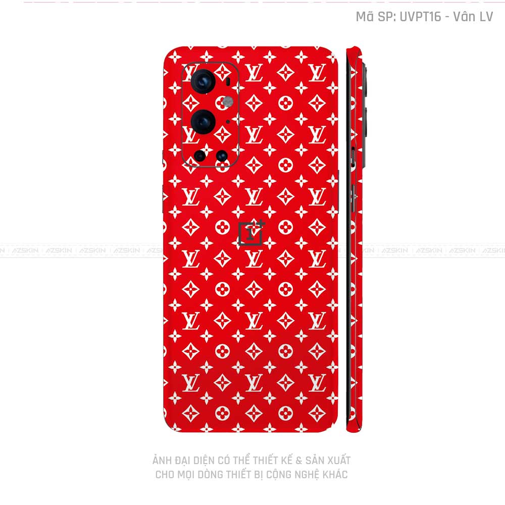 Dán Skin Oneplus 8/9 Series Vân Pattern LV Đỏ Trắng | UVPT16