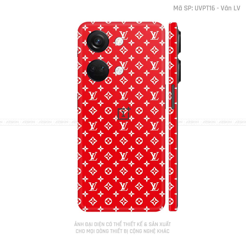 Dán Skin Oneplus Nord Series Vân Pattern LV Đỏ Trắng | UVPT16