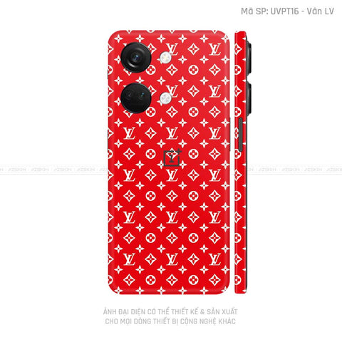 Dán Skin Oneplus Nord Series Vân Pattern LV Đỏ Trắng | UVPT16