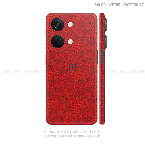 Dán Skin Oneplus Nord Series Vân Pattern AZ Đỏ | UVPT06