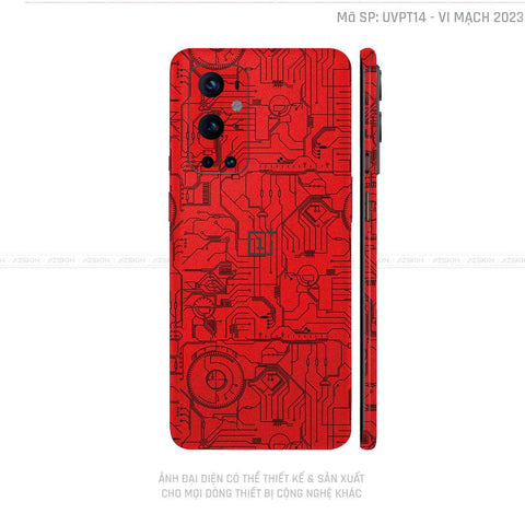 Dán Skin Oneplus 8/9 Series Vân Vi Mạch 2023 Đỏ | UVPT14