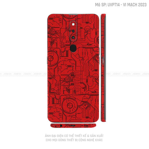 Miếng Dán Skin Điện Thoại OPPO F Series Vân Vi Mạch 2023 Đỏ | UVPT14