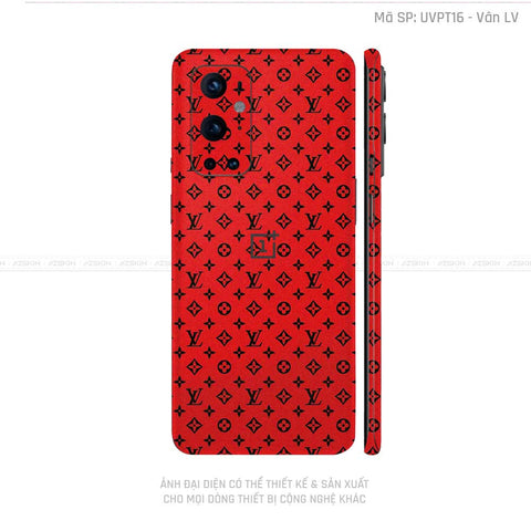 Dán Skin Oneplus 8/9 Series Vân Pattern LV Đỏ Đen | UVPT16