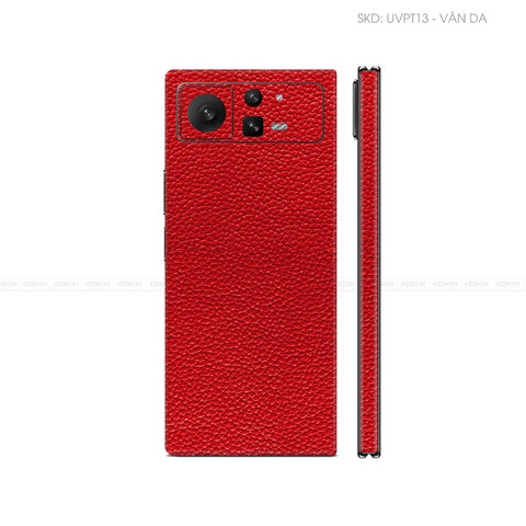 Dán Skin Điện Thoại Xiaomi Mix Fold Series Vân Nổi Vân Da Đỏ | UVPT13