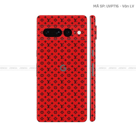 Dán Skin Google Pixel 8 Series Vân Pattern LV Đỏ | UVPT16