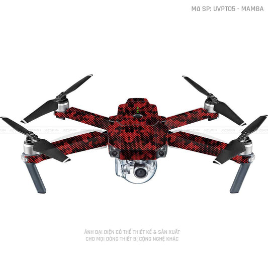 Dán Skin Flycam Vân Nổi Mamba Đỏ | UVPT05