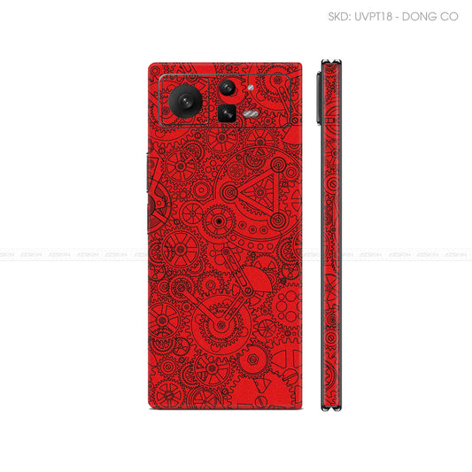 Dán Skin Điện Thoại Xiaomi Mix Fold Series Vân Nổi Động Cơ Đỏ | UVPT18