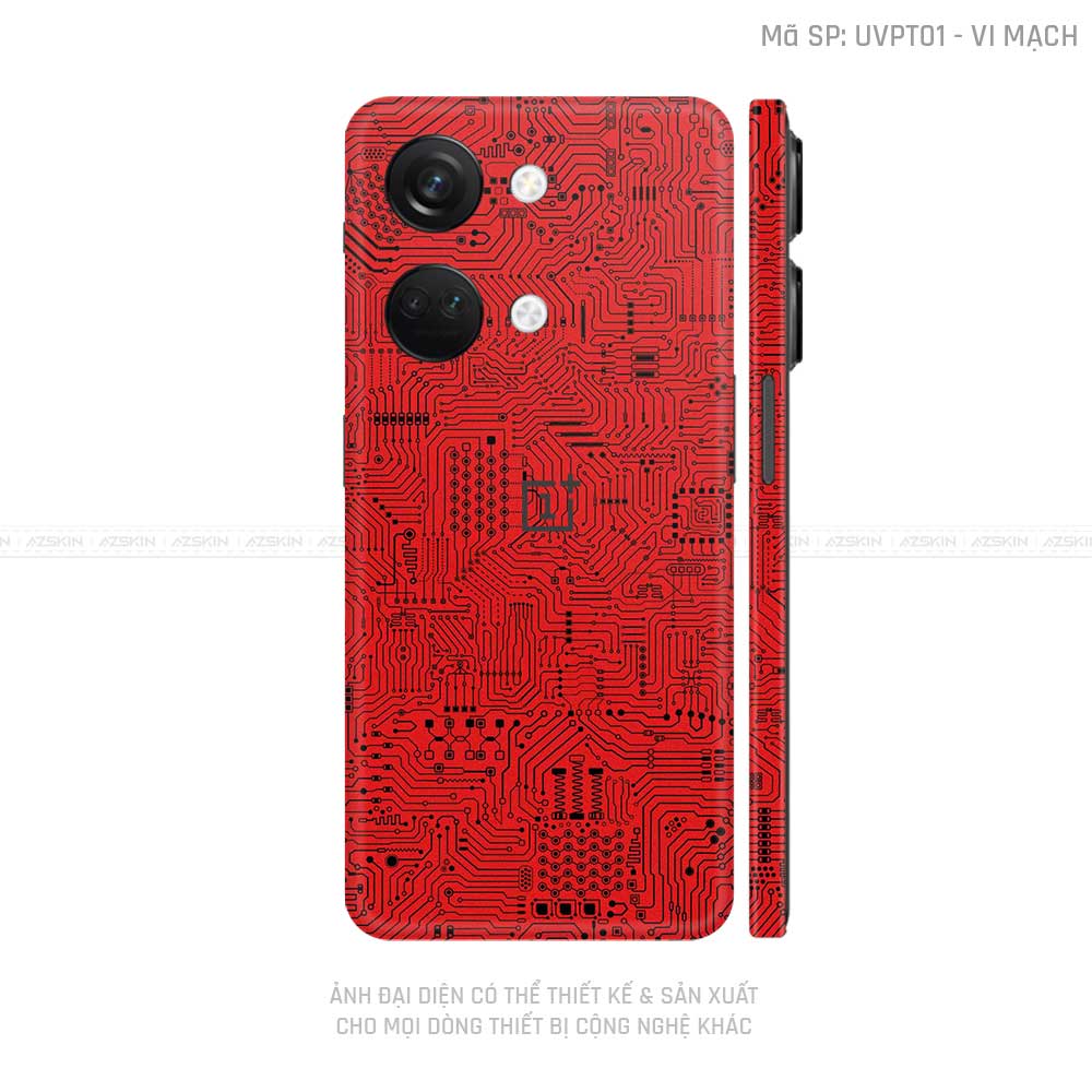 Dán Skin Oneplus Nord Series Vân Vi Mạch Đỏ | UVPT01