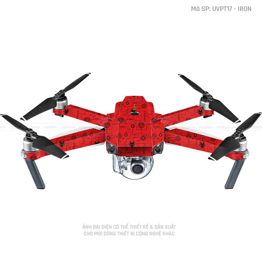 Dán Skin Flycam Vân Nổi Iron Man Đỏ | UVPT17
