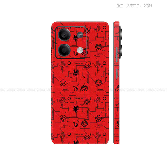 Dán Skin Điện Thoại Xiaomi Redmi 13 Series Vân Nổi Iron Man Đỏ | UVPT17