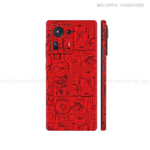 Dán Skin Điện Thoại Xiaomi Mi Mix Series Vân Nổi Vi Mạch 2023 Đỏ | UVPT14