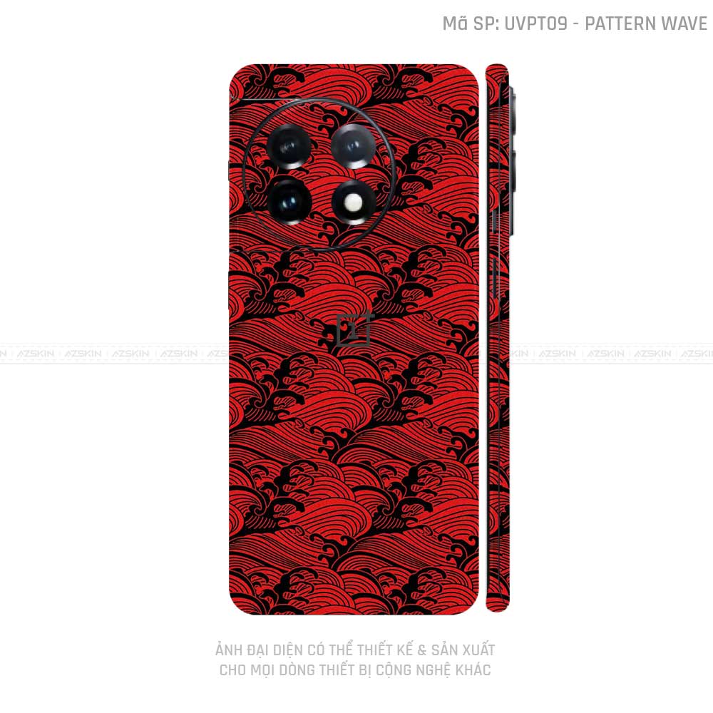 Dán Skin Oneplus Ace Series Vân Pattern Wave Đỏ | UVPT09