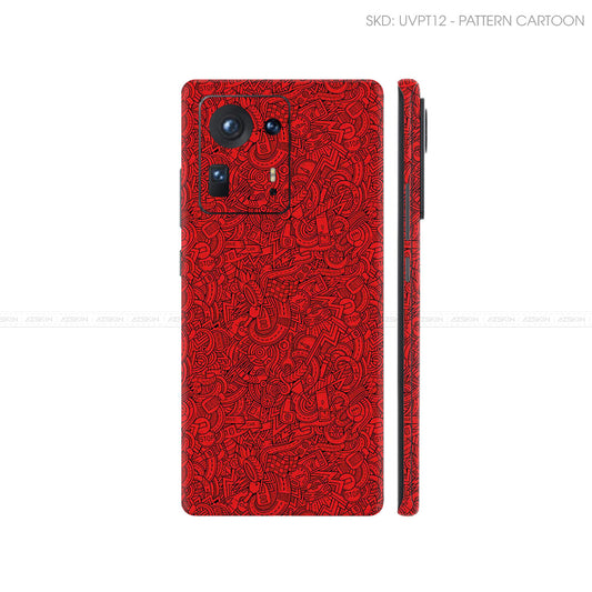 Dán Skin Điện Thoại Xiaomi Mi Mix Series Vân Nổi Cartoon Đỏ | UVPT12