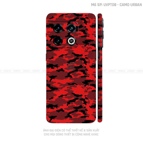 Dán Skin Oneplus 10 Series Vân Camo Urban Đỏ | UVPT08