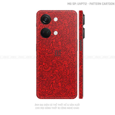 Dán Skin Oneplus Nord Series Vân Pattern Cartoon Đỏ | UVPT12