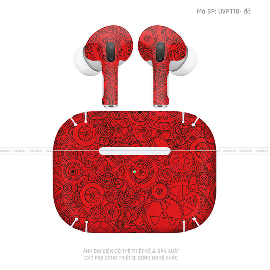 Dán Skin Tai Nghe Airpod 3 Vân Động Cơ Đỏ | UVPT18