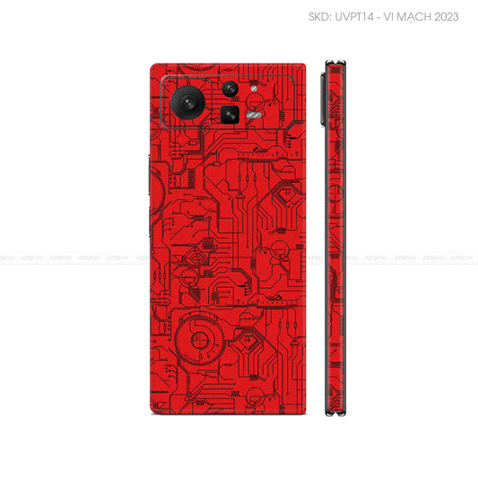Dán Skin Điện Thoại Xiaomi Mix Fold Series Vân Nổi Vi Mạch 2023 Đỏ | UVPT14