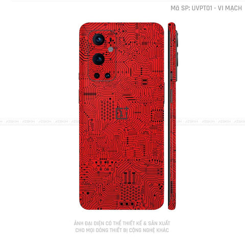 Dán Skin Oneplus 8/9 Series Vân Vi Mạch Đỏ | UVPT01