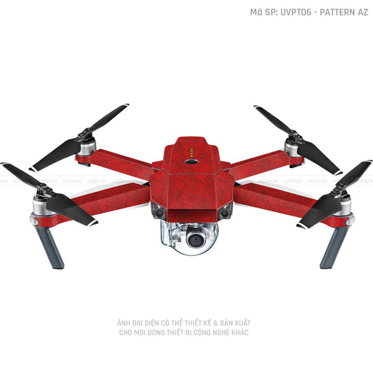 Dán Skin Flycam Vân Nổi Pattern AZ Đỏ | UVPT06