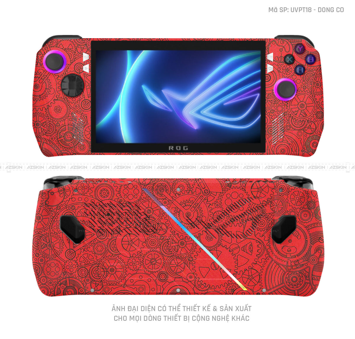Dán Skin Máy Chơi Game Asus ROG Vân Động Cơ Đỏ | UVPT18