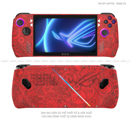 Dán Skin Máy Chơi Game Asus ROG Vân Động Cơ Đỏ | UVPT18