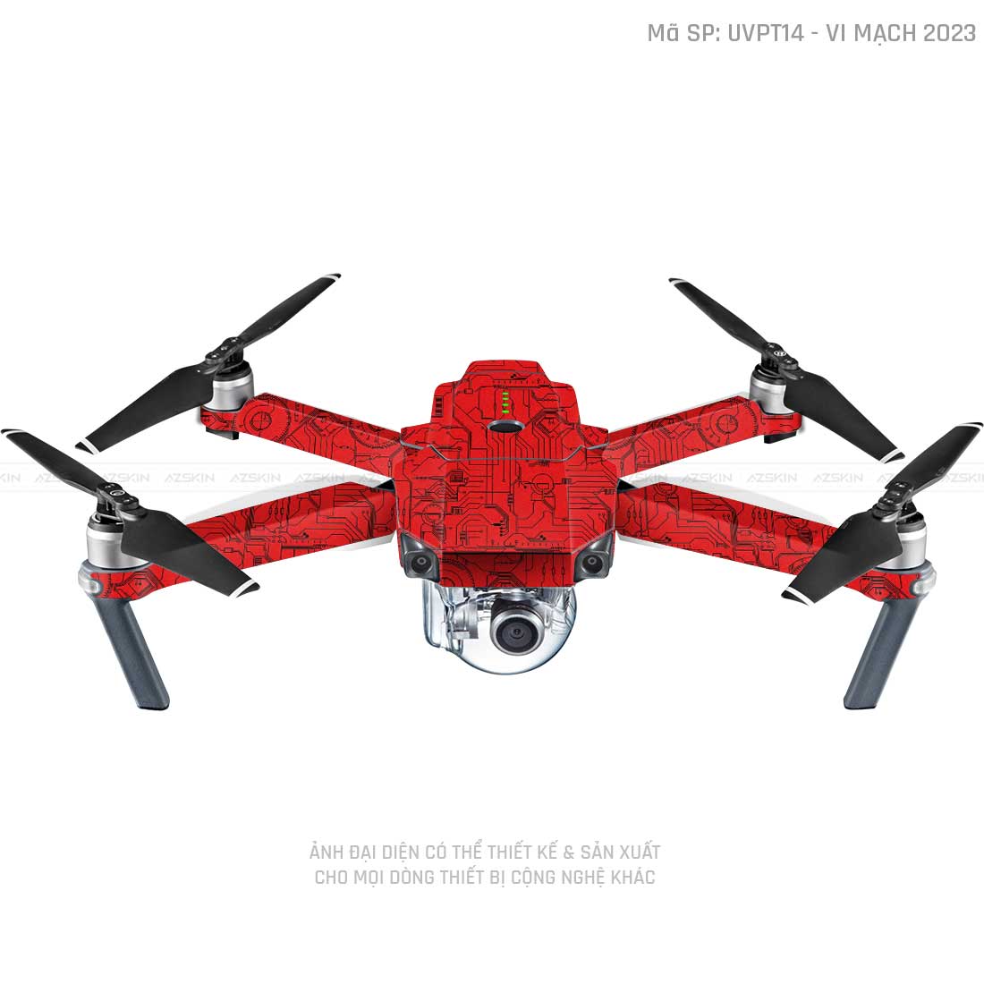 Dán Skin Flycam Vân Nổi Vi Mạch 2023 Đỏ | UVPT14
