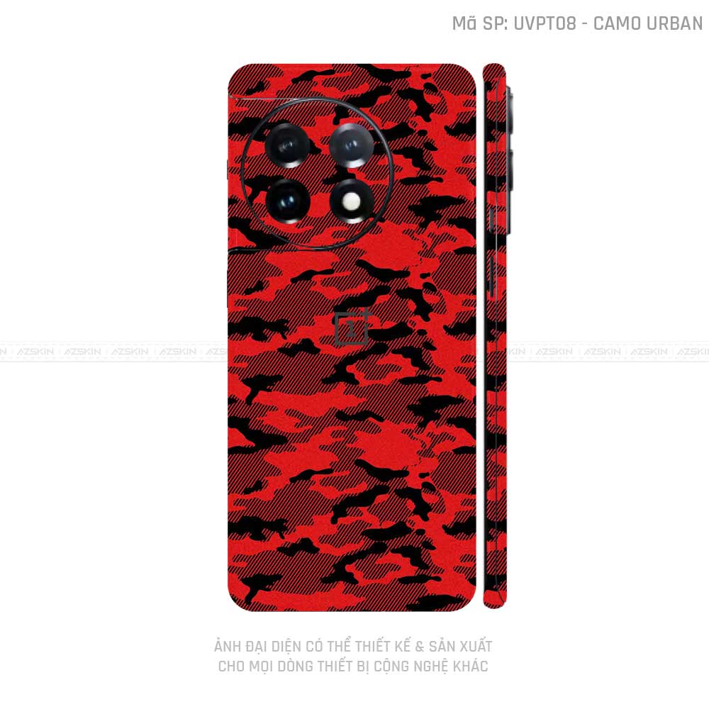 Dán Skin Oneplus Ace Series Vân Camo Urban Đỏ | UVPT08