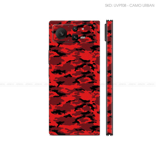 Dán Skin Điện Thoại Xiaomi Mix Fold Series Vân Nổi Camo Urban Đỏ | UVPT08