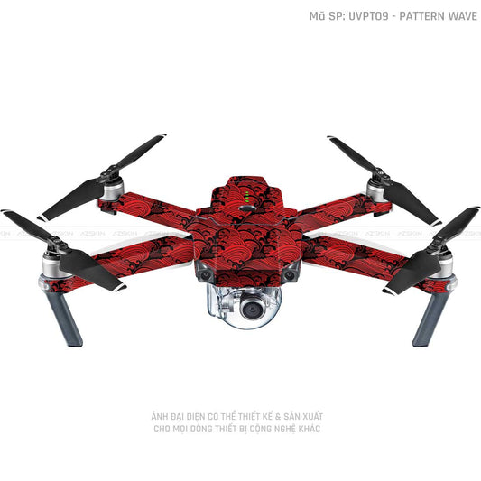 Dán Skin Flycam Vân Nổi Vân Sóng Đỏ | UVPT09