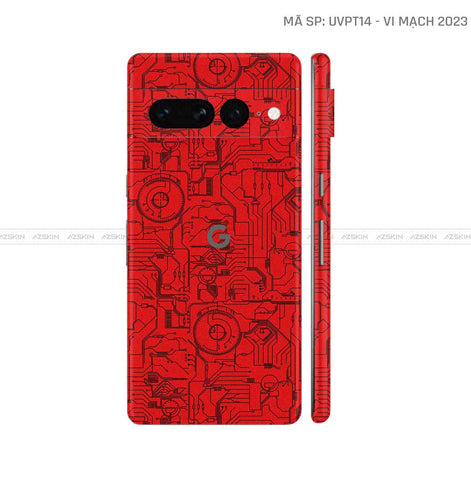 Dán Skin Google Pixel 8 Series Vân Vi Mạch 2023 Đỏ | UVPT14