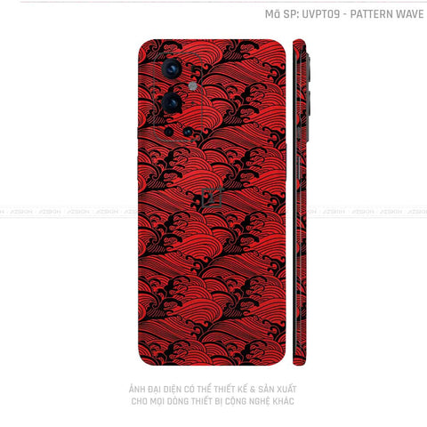 Dán Skin Oneplus 8/9 Series Vân Nổi Pattern Wave Đỏ | UVPT09