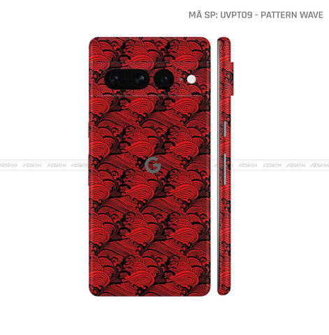 Dán Skin Google Pixel 8 Series Vân Pattern Wave Đỏ | UVPT09