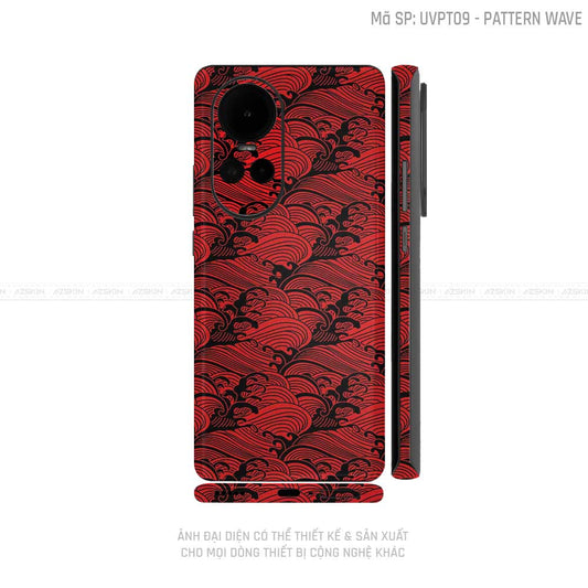 Dán Skin Điện Thoại OPPO Reno Series Vân Pattern Wave Đỏ | UVPT09