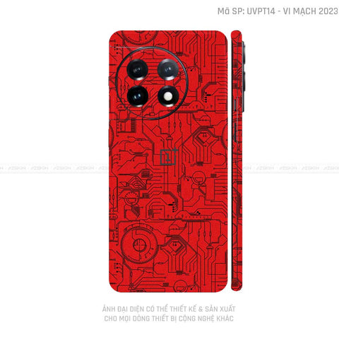 Dán Skin Oneplus Ace Series Vân Vi Mạch 2023 Đỏ | UVPT14