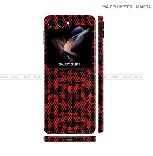 Dán Skin Galaxy Z Flip 7 Vân Nổi Mamba Đỏ | UVPT05