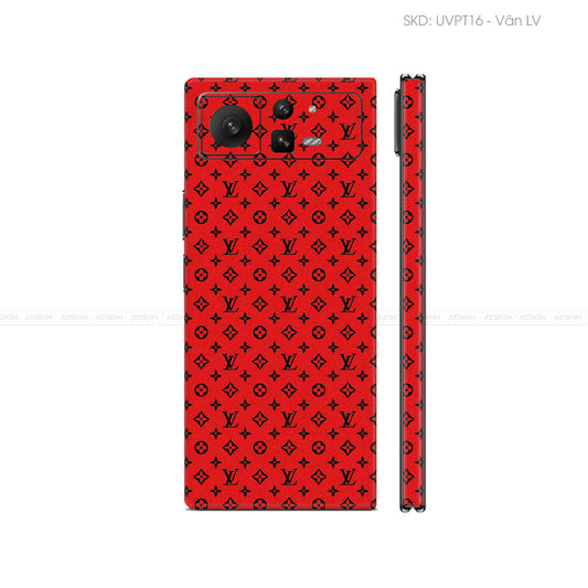 Dán Skin Điện Thoại Xiaomi Mix Fold Series Vân Nổi LV Đỏ | UVPT16