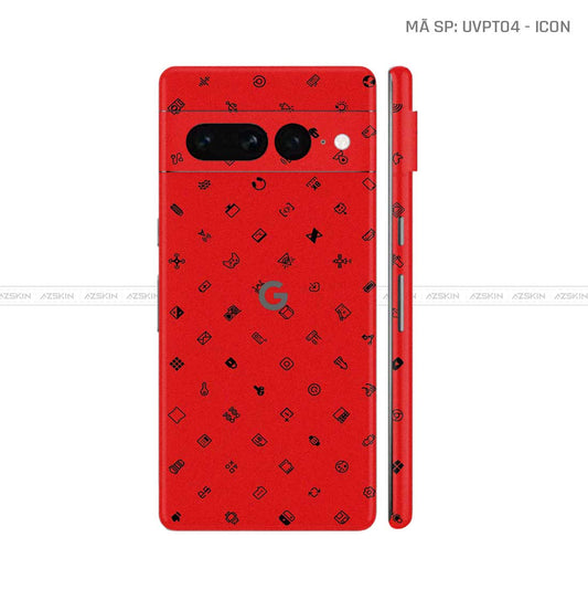 Dán Skin Google Pixel 8 Series Vân Icon Đỏ | UVPT04