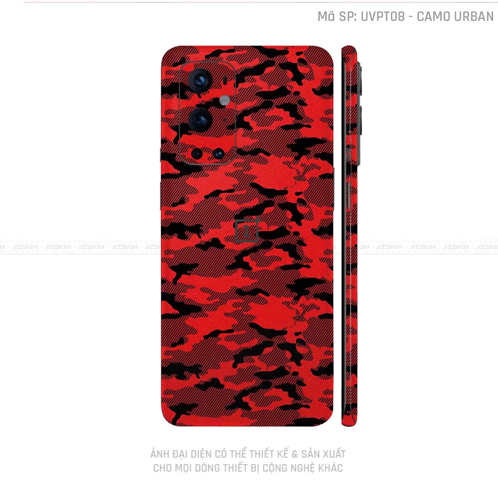 Dán Skin Oneplus 8/9 Series Vân Nổi Camo Urban Đỏ | UVPT08