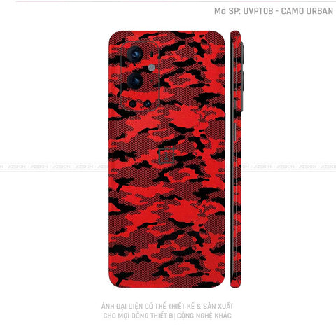 Dán Skin Oneplus 8/9 Series Vân Nổi Camo Urban Đỏ | UVPT08