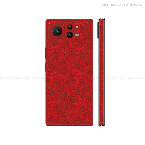 Dán Skin Điện Thoại Xiaomi Mix Fold Series Vân Nổi Pattern AZ Đỏ | UVPT06