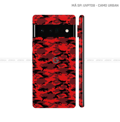 Dán Skin Google Pixel 6 Series Vân Camo Urban Đỏ | UVPT08