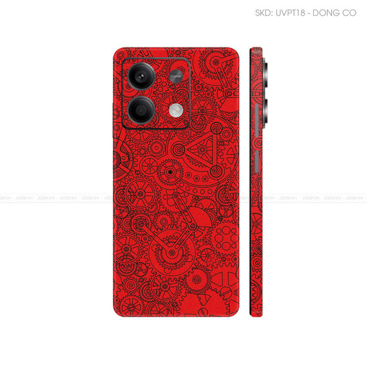 Dán Skin Điện Thoại Xiaomi Redmi 13 Series Vân Nổi Động Cơ Đỏ | UVPT18