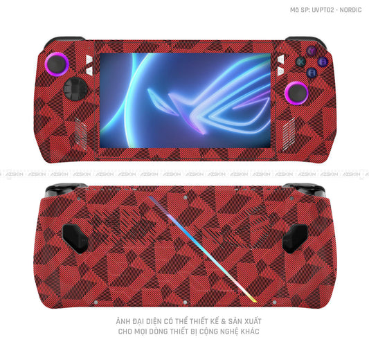 Dán Skin Máy Chơi Game Asus ROG Vân Nordic Đỏ | UVPT02