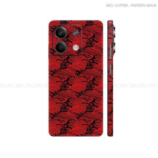 Dán Skin Điện Thoại Xiaomi Redmi 13 Series Vân Nổi Wave Đỏ | UVPT09
