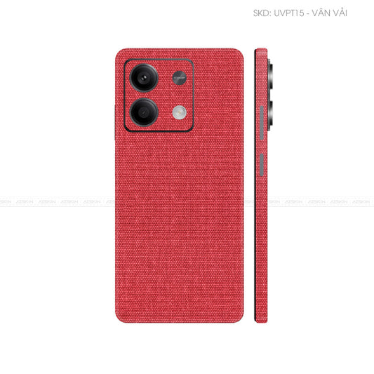 Dán Skin Điện Thoại Xiaomi Redmi 13 Series Vân Vải Đỏ | UVPT15