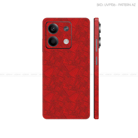 Dán Skin Điện Thoại Xiaomi Redmi 13 Series Vân Nổi Pattern AZ Đỏ | UVPT06